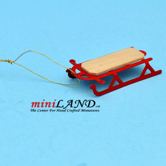 Red Sledge Dollhouse miniature 1:12 Christmas