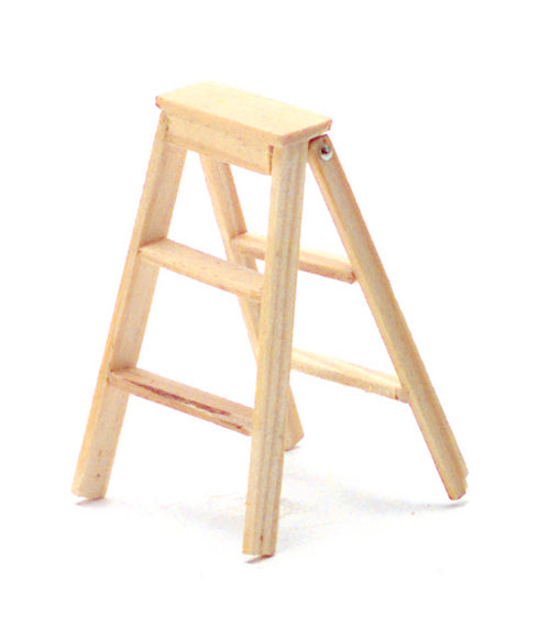 2in tall wooden folding step ladder dollhouse miniature 1:12