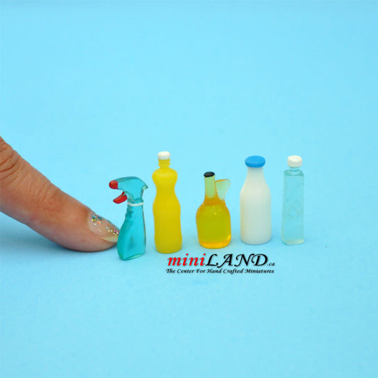 Cleaning supplies (5-pack) dollhouse miniature 1:12 scale