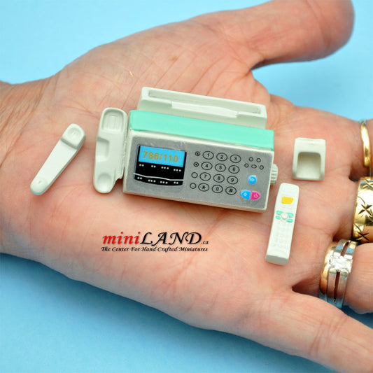 Fax machine with telephone dollhouse miniature 1:12 scale