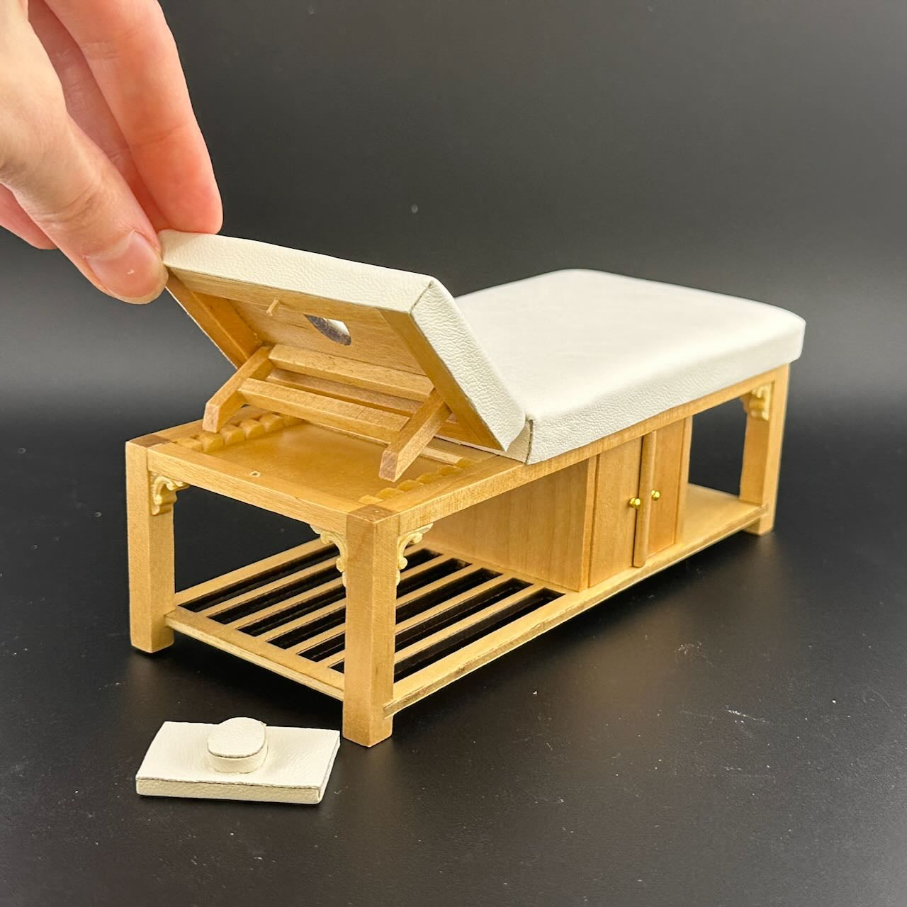 Miniature 1:12 Scale Massage/ Treatment Bed for Dollhouses White
