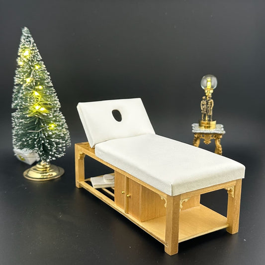 Miniature 1:12 Scale Massage/ Treatment Bed for Dollhouses White