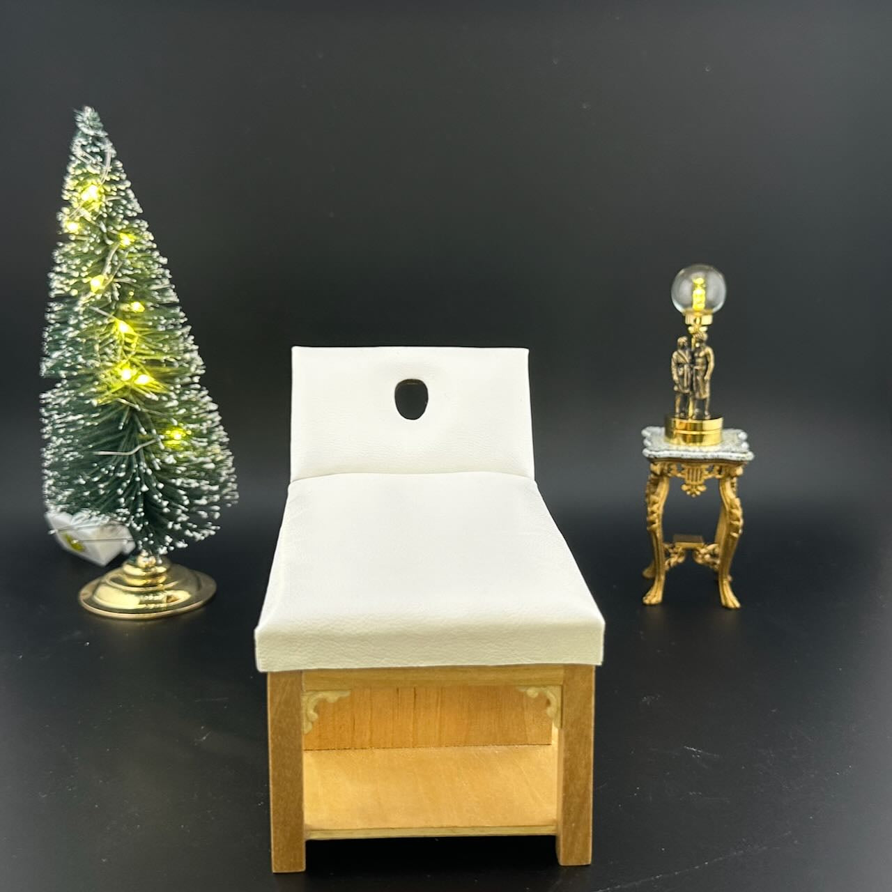 Miniature 1:12 Scale Massage/ Treatment Bed for Dollhouses White