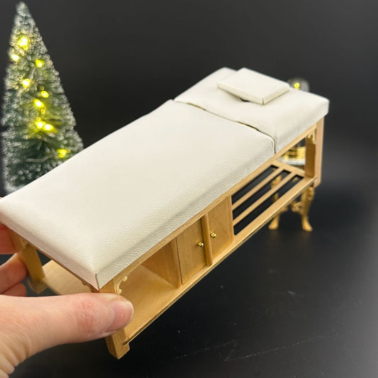 Miniature 1:12 Scale Massage/ Treatment Bed for Dollhouses White