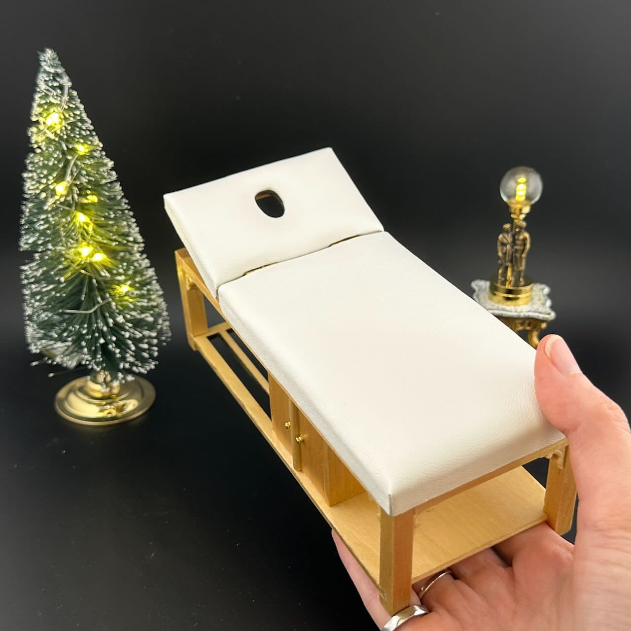 Miniature 1:12 Scale Massage/ Treatment Bed for Dollhouses White