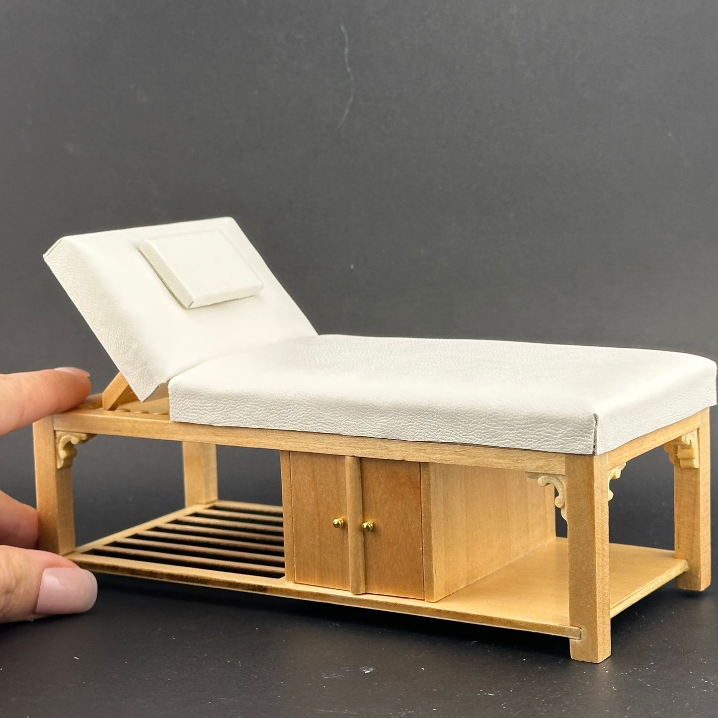 Miniature 1:12 Scale Massage/ Treatment Bed for Dollhouses White