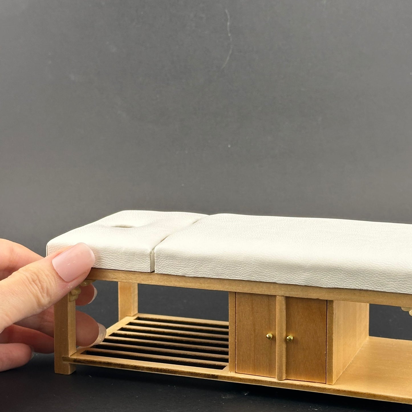 Miniature 1:12 Scale Massage/ Treatment Bed for Dollhouses White