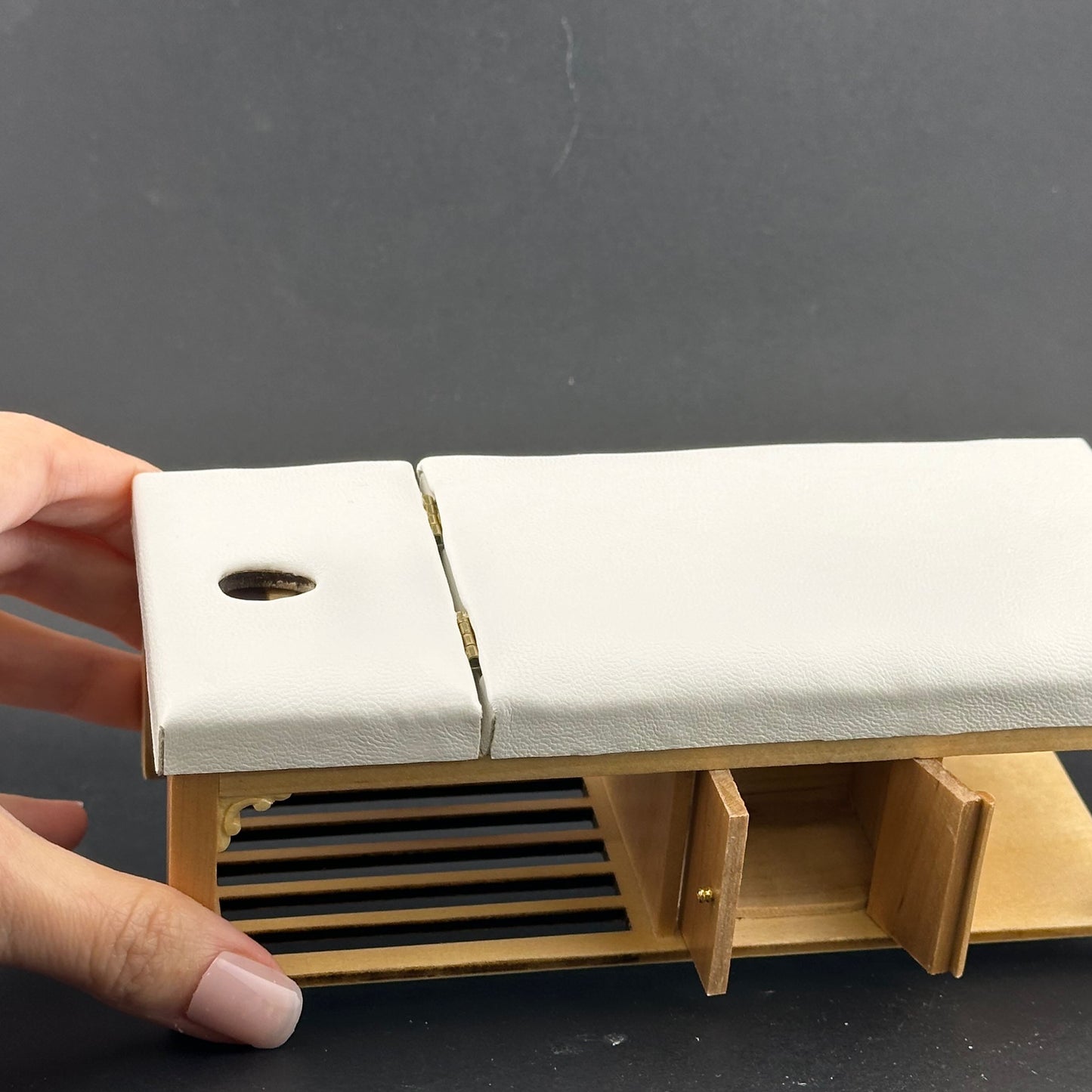 Miniature 1:12 Scale Massage/ Treatment Bed for Dollhouses White