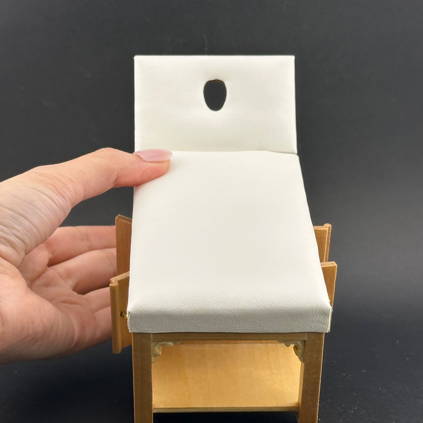 Miniature 1:12 Scale Massage/ Treatment Bed for Dollhouses White