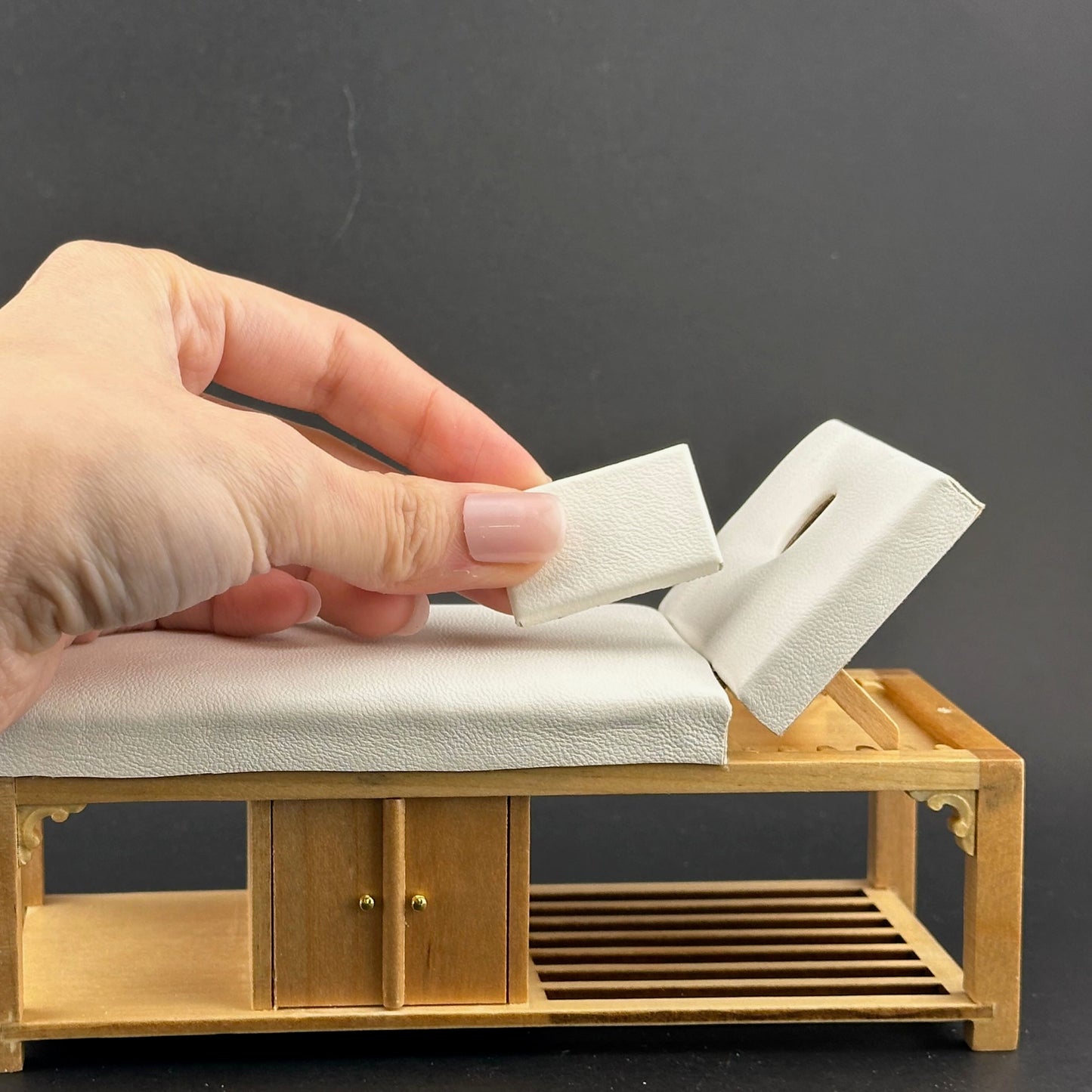 Miniature 1:12 Scale Massage/ Treatment Bed for Dollhouses White