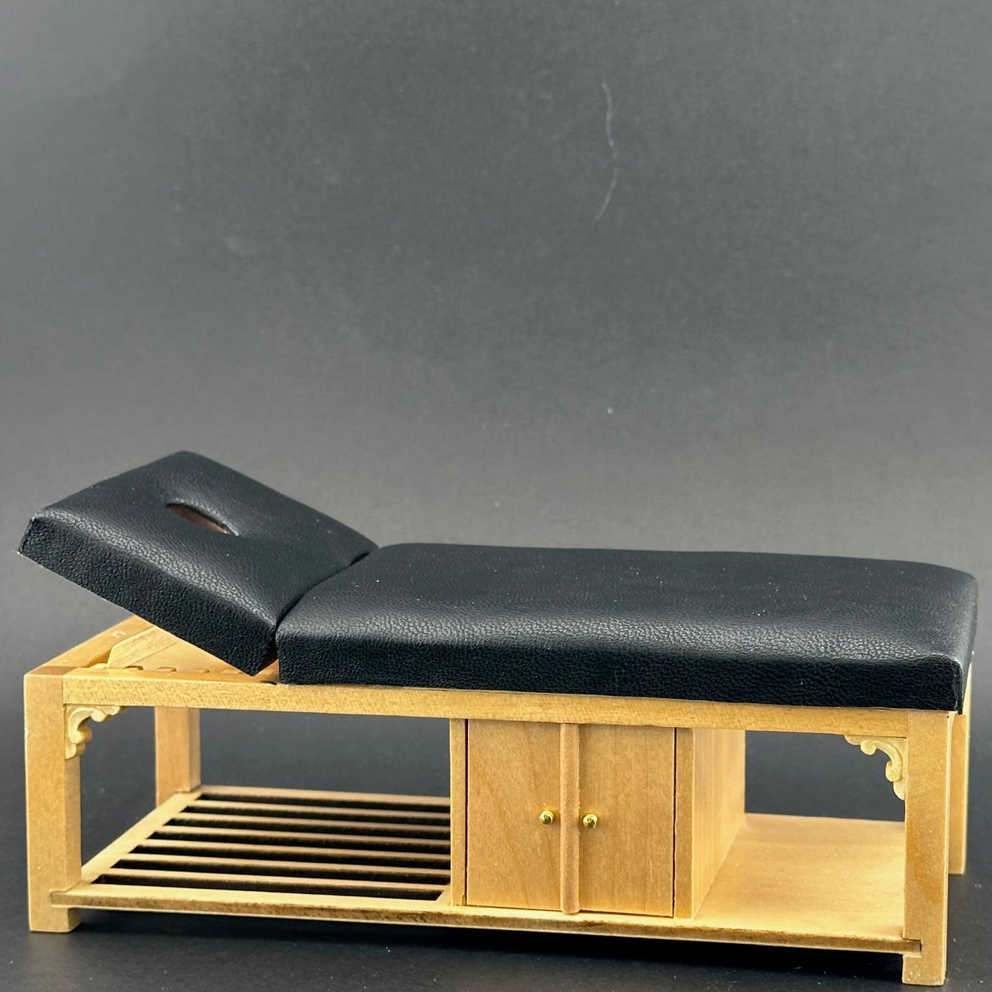 Miniature 1:12 Scale Massage/ Treatment Bed for Dollhouses Black