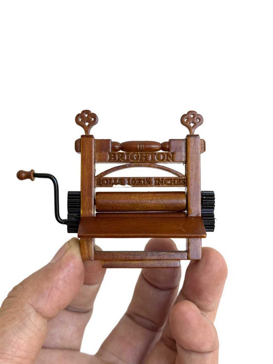 Miniature Antique Hand Washing Machine with Clothes Wringer – 1:12 Scale Moving Parts Replica Limited Edition
