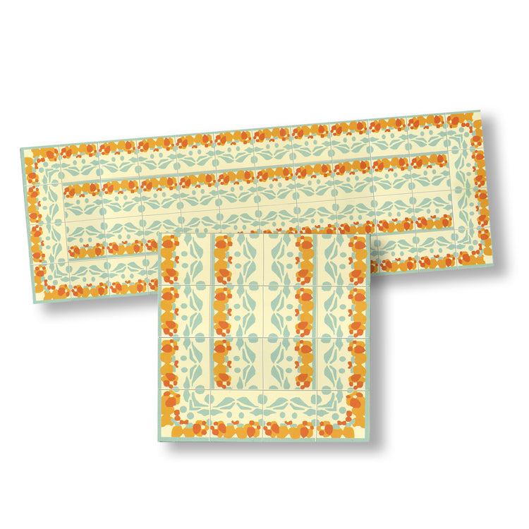 1:12 Scale Dollhouse Floor Boarder – Floral and Fruit Motif, 24 x 8 cm
