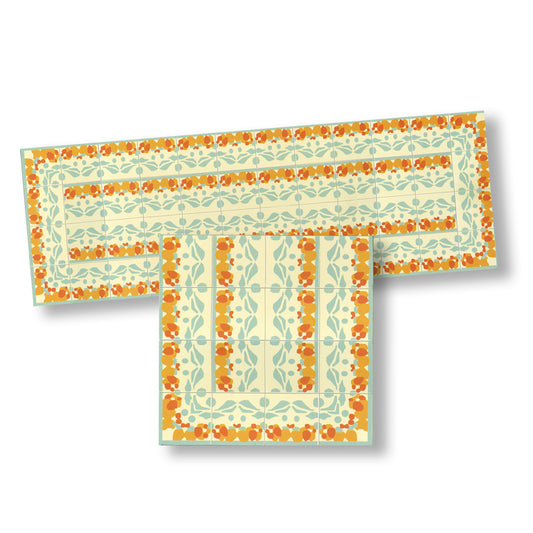 1:12 Scale Dollhouse Floor Boarder – Floral and Fruit Motif, 24 x 8 cm