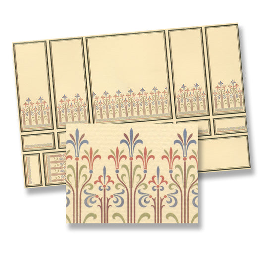 Panneau mural décoratif pour maison de poupée miniature à l'échelle 1:12 - une feuille