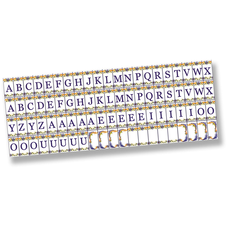 1:12 Scale Dollhouse Floor Boarder – Alphabet Motif Panel