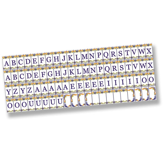 1:12 Scale Dollhouse Floor Boarder – Alphabet Motif Panel
