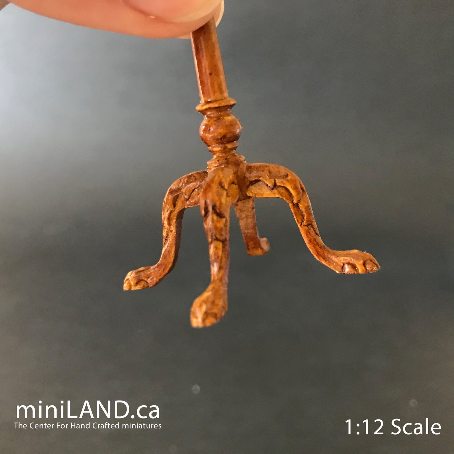 Victorian Shaving Stand 5.5"H WN for 1:12 dollhouse miniature handcrafted standing mirror