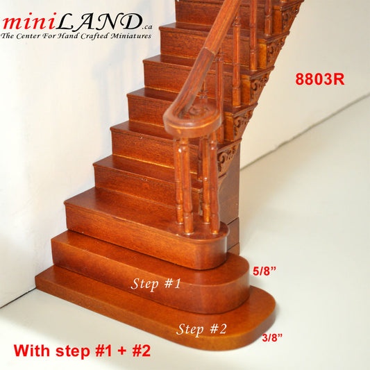 Right Quality Staircase set with railings 1:12 Scale for 9"-10" Miniature Wooden dollhouse stair WN
