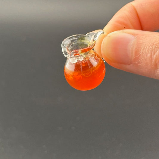 Handmade Miniature Glass Pitcher with Summer Drink & Ice Cubes – 1:12 Dollhouse Miniature