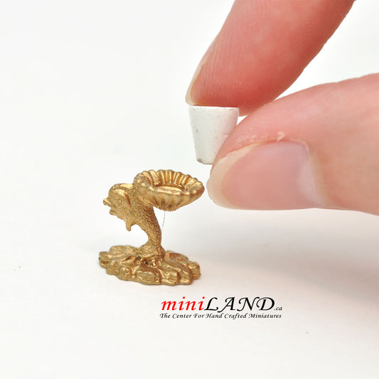 Golden fish bathroom soap holder with cup for 1:12 dollhouse miniature