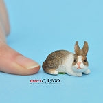 Sniffing Rabbit Brown For dollhouse miniatures 1:12 scale