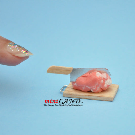 Planche à découper pour viande de porc, maison de poupée, boucher miniature à l'échelle 1:12, BUT1