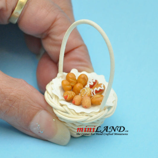 Panier de gâteaux Donuts Miniatures pour maison de poupée 1:12 CC0001