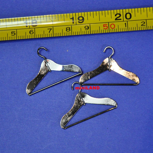 3 DOLLHOUSE miniatures Clothes Hangers black metal 1:12 scale