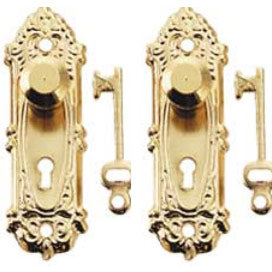 Brass Opryland Knob /Key Plate  2set/pk 1:12 scale
