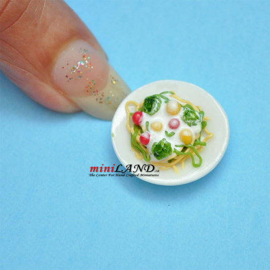 Meal on a plate salad for dollhouse miniature 1:12 scale Handmade