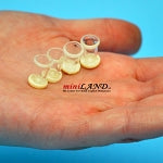 Set of 4 Glass white base for dollhouse miniatures 1:12 scale