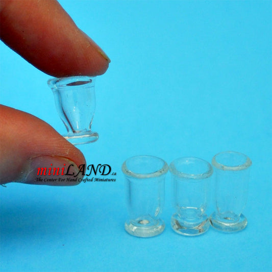 Set of 4 Glass clear for dollhouse miniatures 1:12 scale