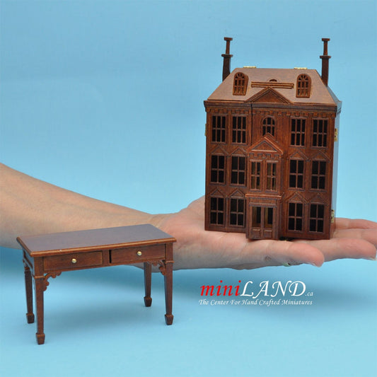 Victorian Dollhouse for dollhouse with table walnut 1:144 miniature house for 1/12 rooms V4023 WN