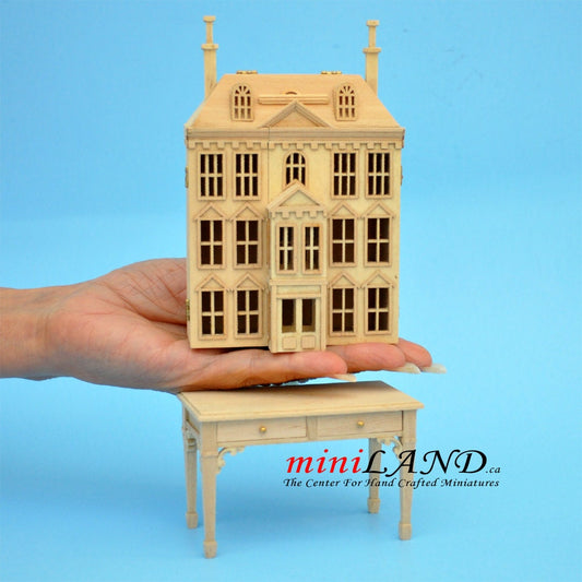 Victorian Dollhouse for dollhouse with table unfinished unpainted 1:144 miniature house for 1/12 rooms V4023 UF