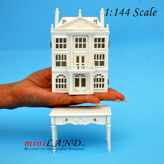 Colonial  Dollhouse for dollhouse with table WHITE 1:144 miniature house for 1/12 rooms