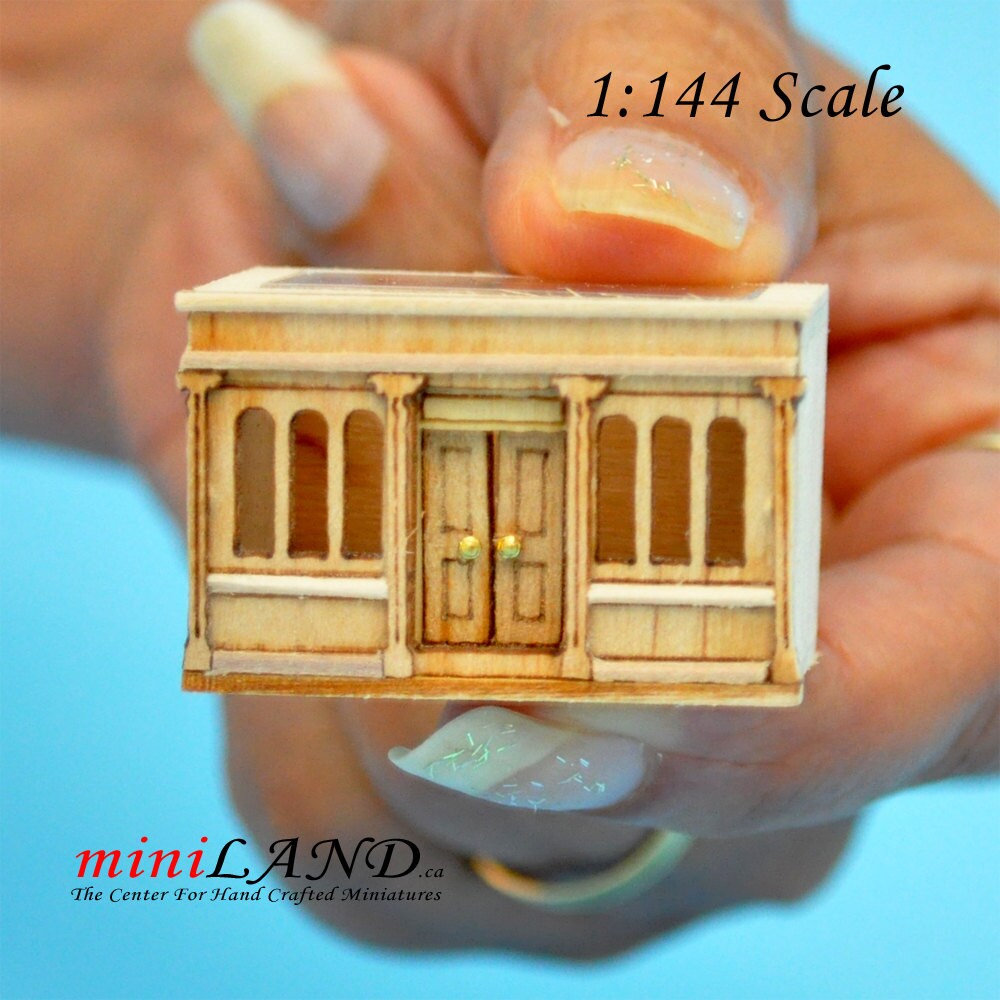 Micro Landygo store roombox for dollhouse assembly WALNUT color 1:144 scale miniature house for 1/12 rooms Top Quality
