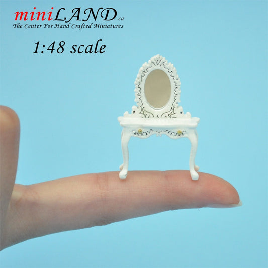 1:48 1/4"  Dollhouse Miniature HighEnd Victorian dresser WHITE 1/48 Top Quality Q1200 W