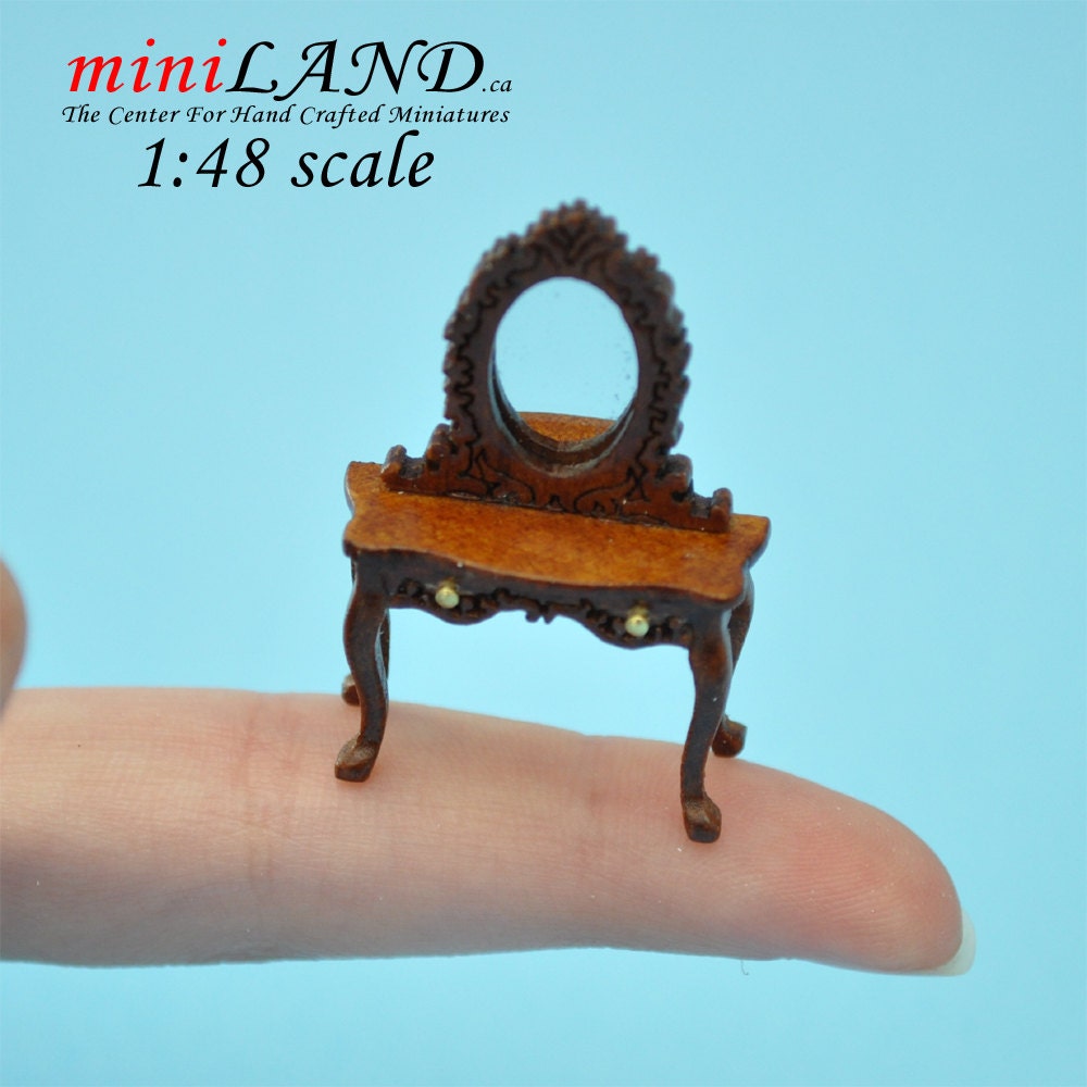 1:48 1/4"  Dollhouse Miniature HighEnd Victorian dresser WALNUT 1/48 Top Quality Q1200 WN