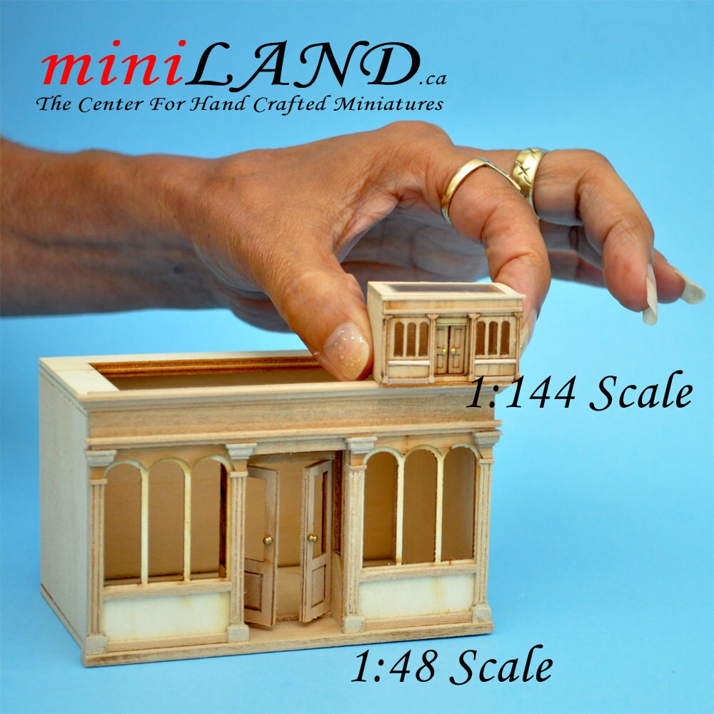 Micro Landygo store roombox for dollhouse assembly WALNUT color 1:144 scale miniature house for 1/12 rooms Top Quality