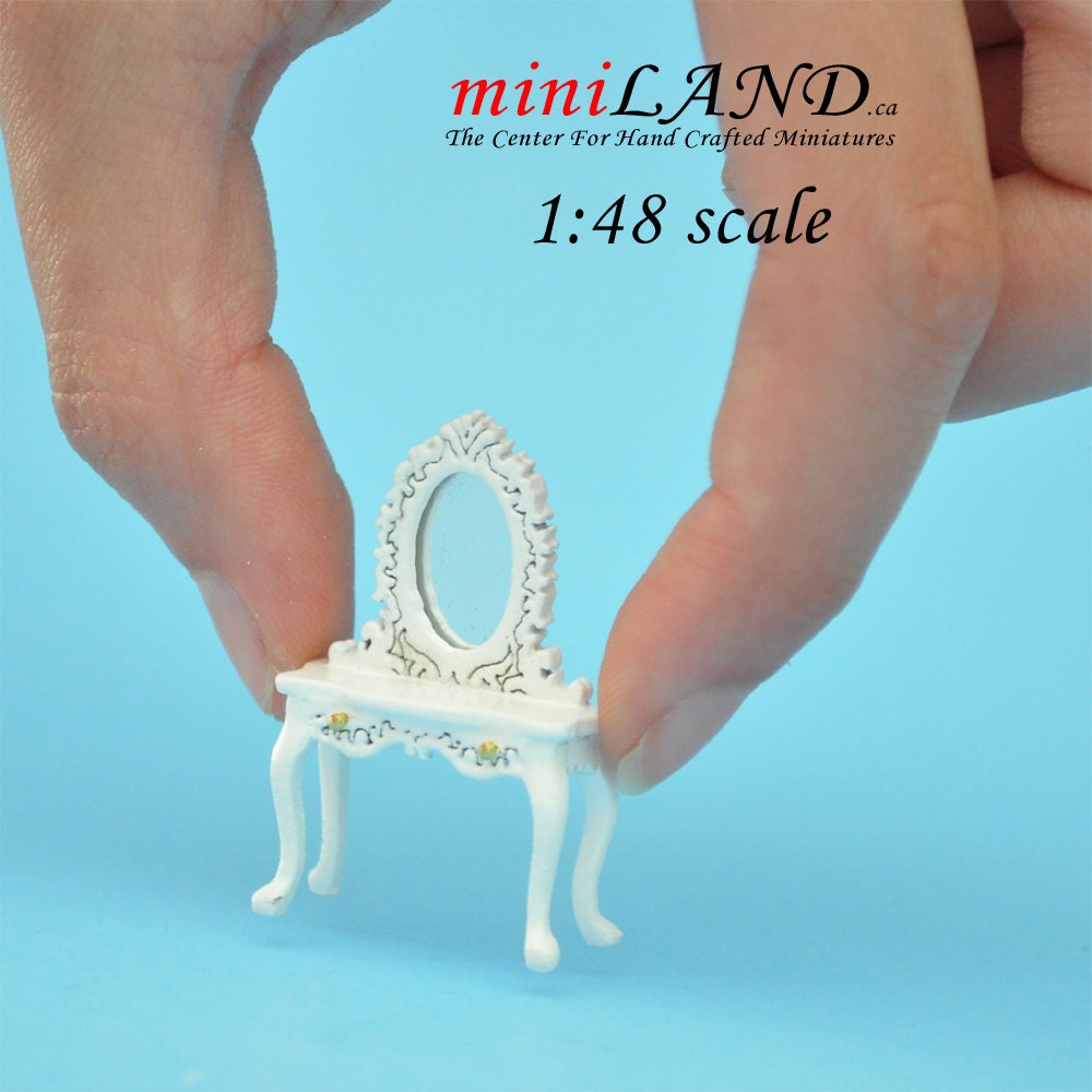 1:48 1/4"  Dollhouse Miniature HighEnd Victorian dresser WHITE 1/48 Top Quality Q1200 W