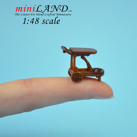 1:48 1/4"  Dollhouse Miniature Tea Trolley Cart Quality Liquor service 1/48 Top Quality Q9511