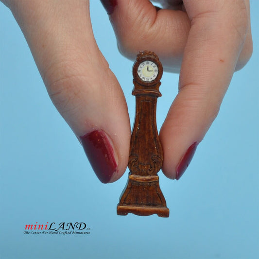 1:48 1/4" quarter scale grandfather clock Top quality walnut dollhouse miniature Q4010D WN