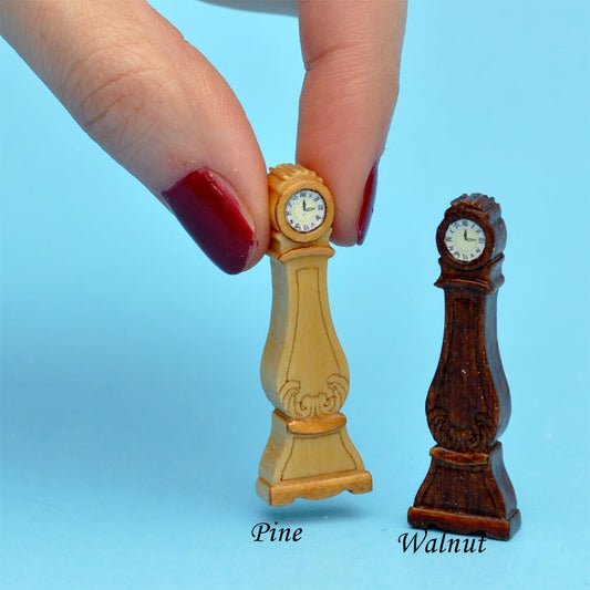 1:48 1/4" quarter scale grandfather clock Top quality walnut dollhouse miniature Q4010D WN