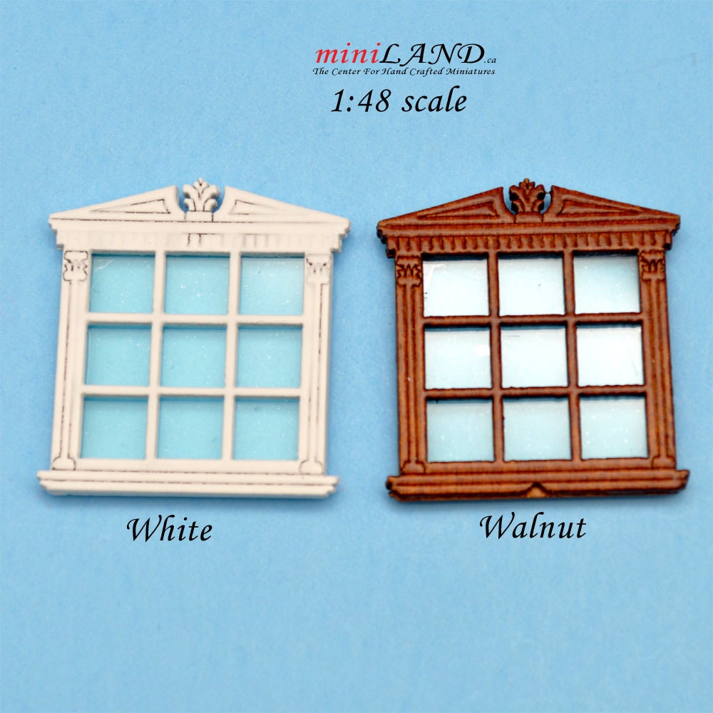 1:48 1/4" quarter scale double window white with Plexiglas dollhouse miniature Q733 WH