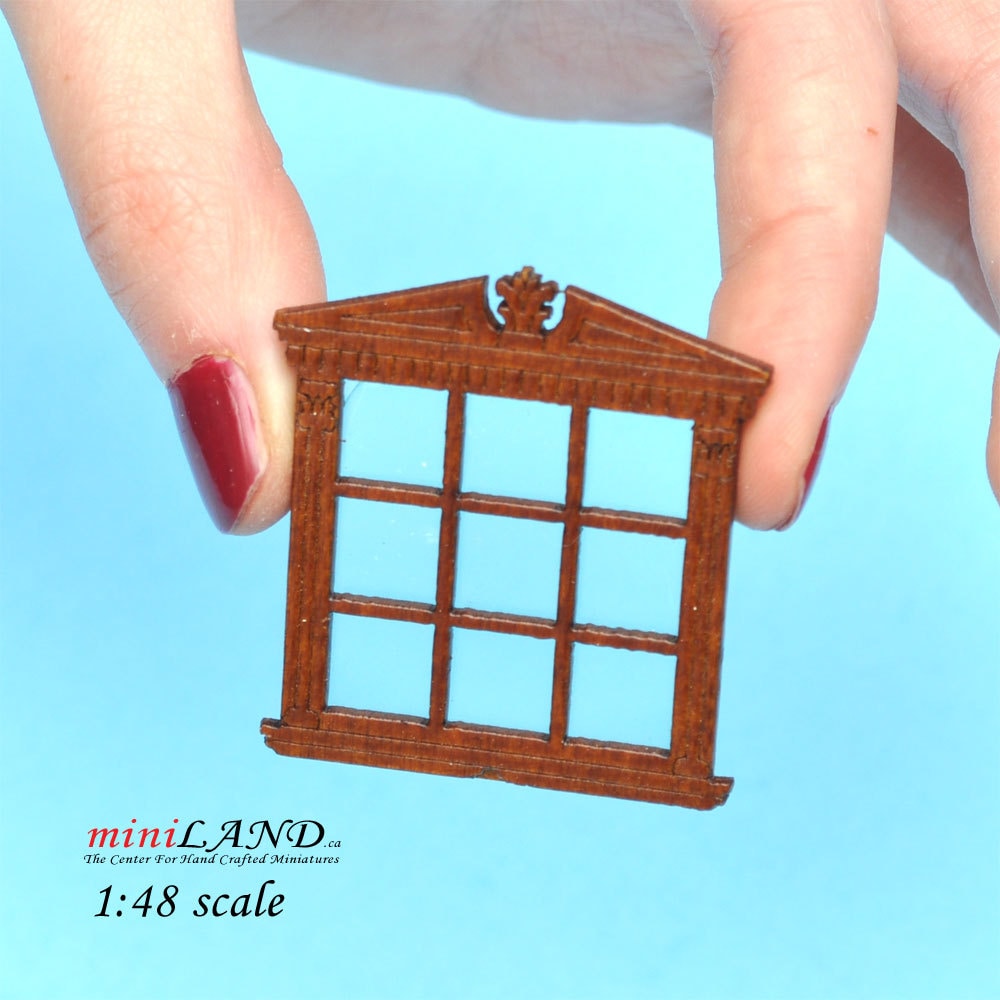 1:48 1/4" quarter scale double window white with Plexiglas dollhouse miniature Q733 WH