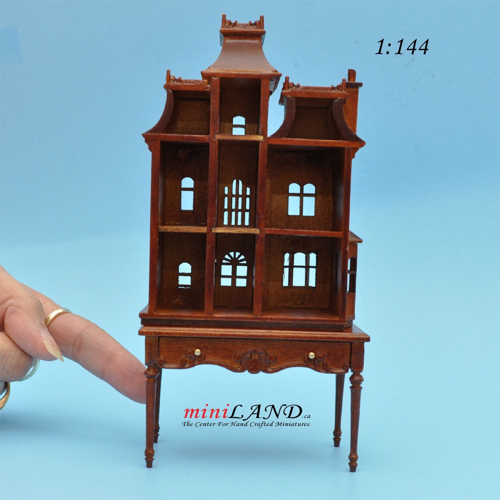 Victorian Dollhouse for dollhouse with table WHITE  1:144 miniature house for 1/12 rooms back opening