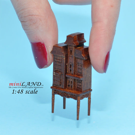 1:48 1/4" quarter scale Victorian dollhouse for dollhouse Top quality walnut miniature