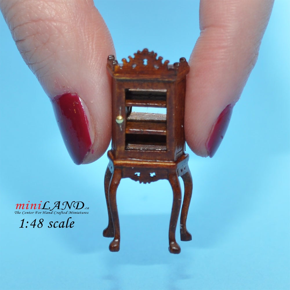 1:48 1/4" quarter scale Etagere china display Top quality walnut dollhouse miniature