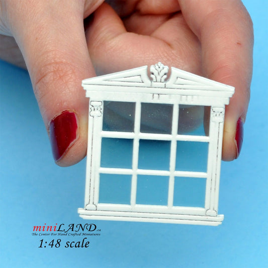 1:48 1/4" quarter scale double window white with Plexiglas dollhouse miniature Q733 WH